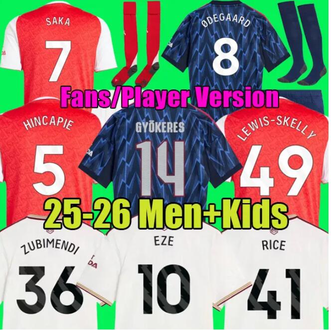 GYOKERES EZE soccer jerseys 25 26 HAVERTZ RICE SAKA Trossard Zubimendi MADUEKE Norgaard ODEGAARD MARTINELLI Nwaneri 2025 2026 MERINO football shirt Men Kids kits