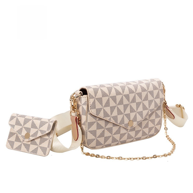 TB BHULAMTE Designer's Niche Women's Bag Printed Checkered Chain Small Square Bag Spring And Summer Multi-functional Two-piece Single-should