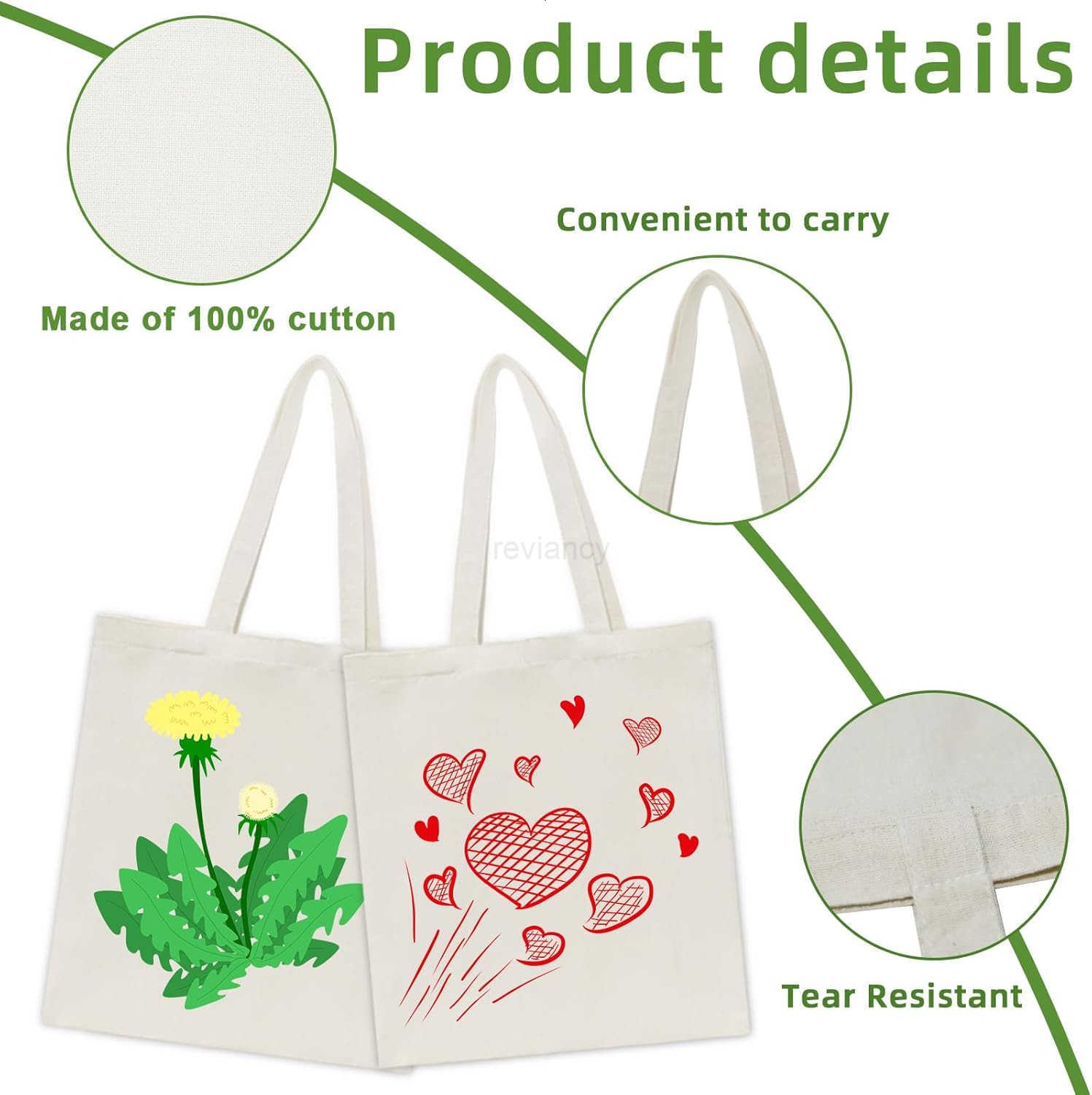 6 I 12 I 24 Pack Canvas Tote BagsReusable Blank Canvas for Shopping BagsGrocery BagsDIY Gift BagsW250904