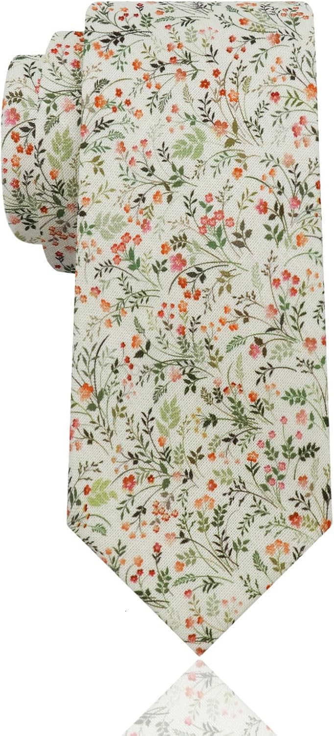 Mens Ties SageDusty BluePink Floral Ties for Men 276 Cotton Flower Necktie for WeddingGroomsmenPartyW250904