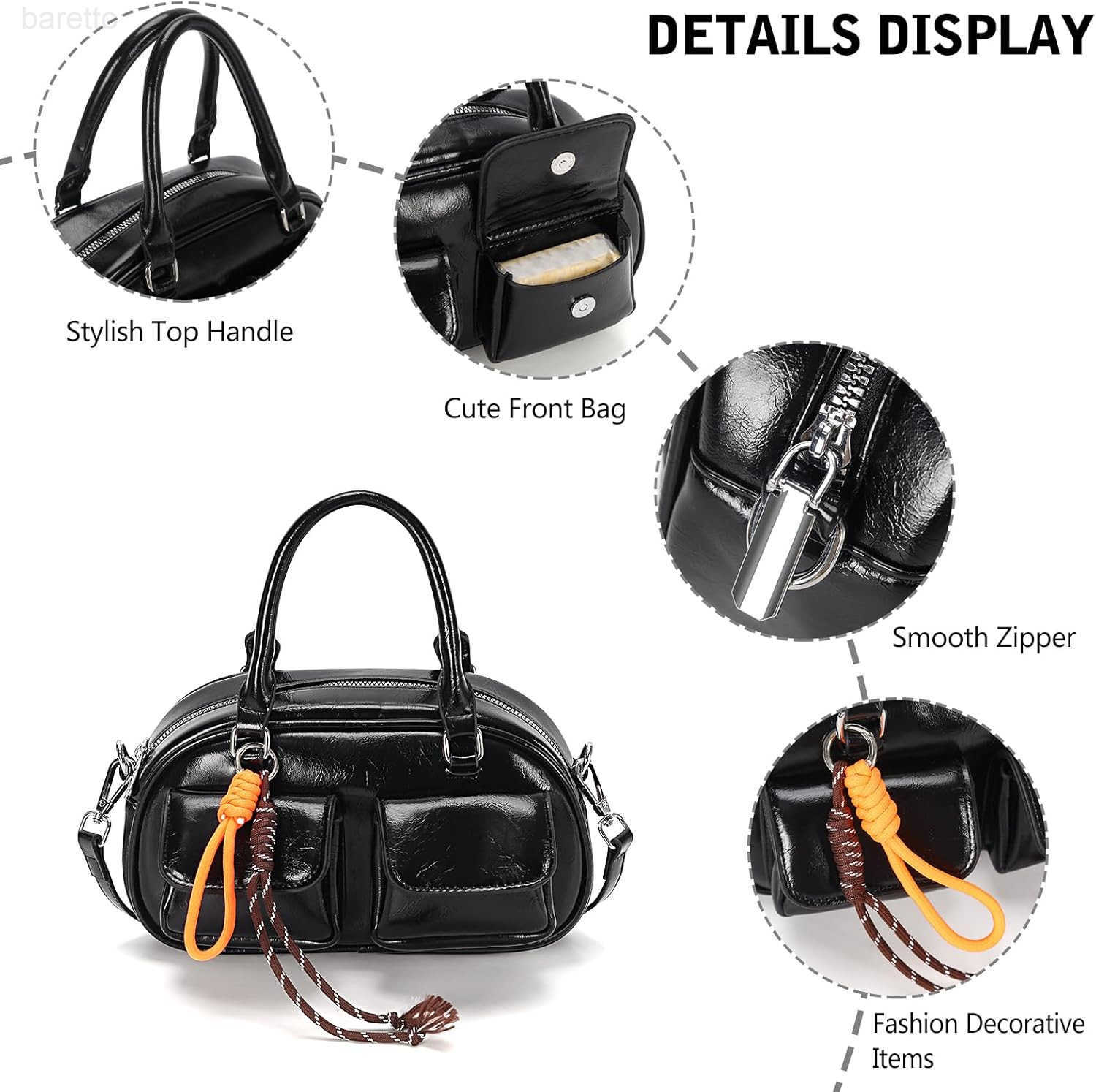Crossbody Bags for Women Leather Barrel Bags Trendy Ladies Shoulder Bag Top Handle HandBag Satchel Bags for Women M250904