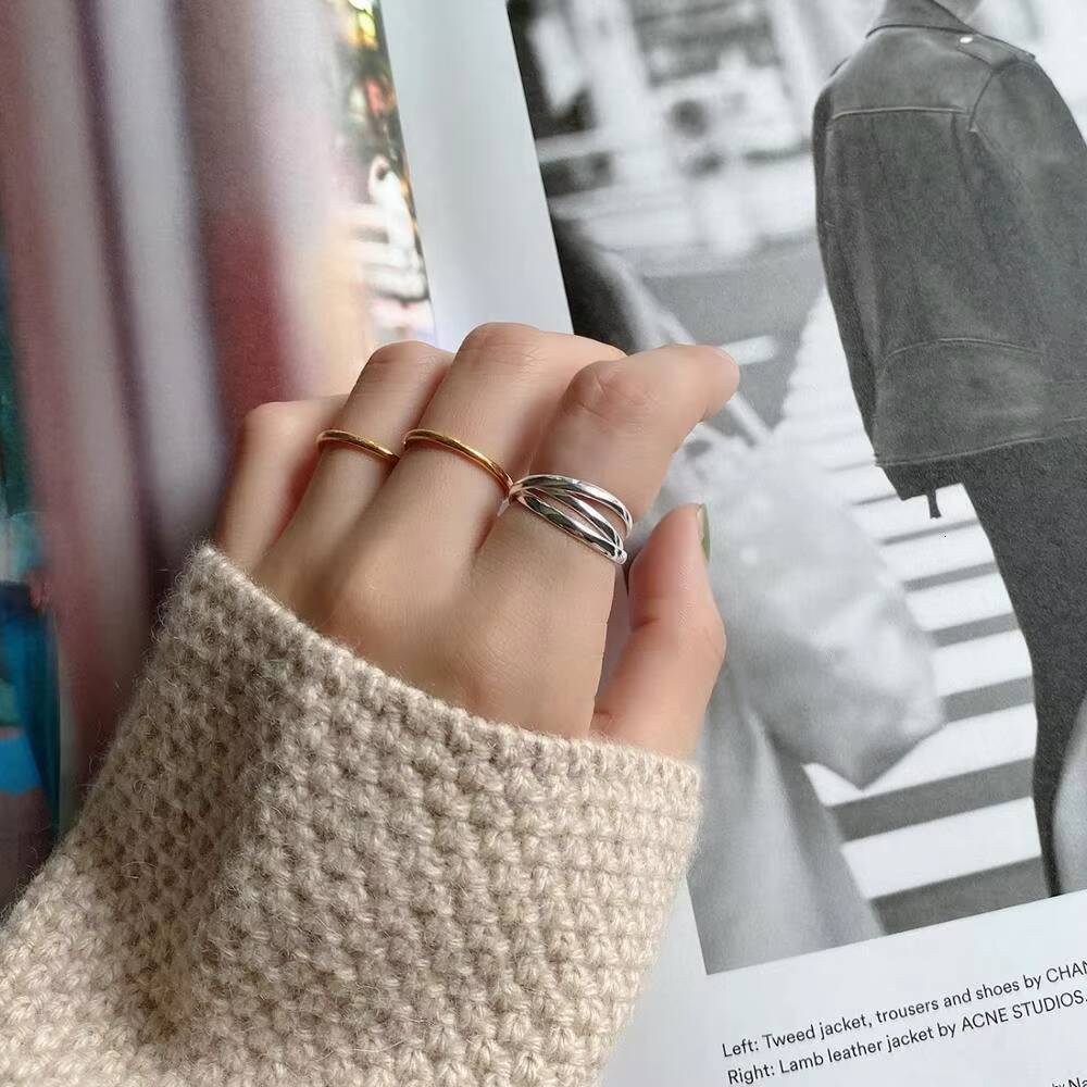 Vianrla 3 Round Band 925 Sterling Silver Fashion Jewelry Ring Daily Party Ring