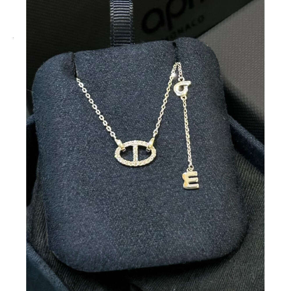 Nose Shiny Inlaid Collarbone Chain Girlfriend Gift Color Necklace Gold Circle Shape