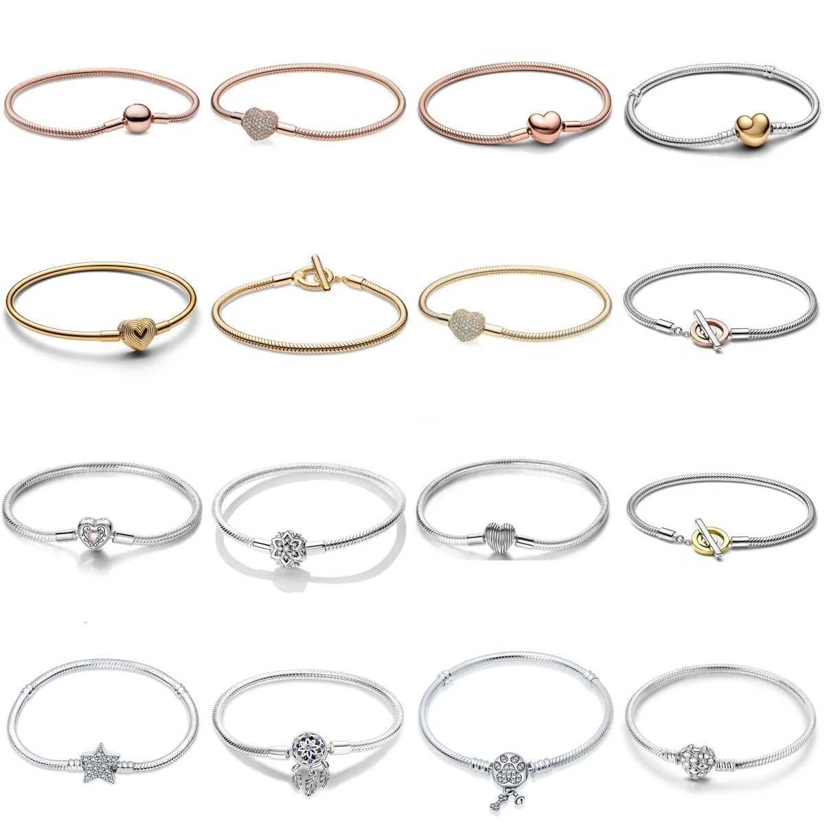 Real 925 Sterling Silver 1720CM Snowflake Dreamcatcher Star Original Bracelet Fit For Wedding Fine Jewelry DIY Making W250904