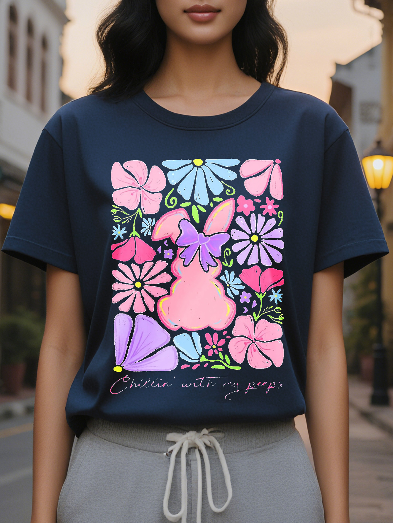 European And American Style Printed Women's T-Shirt Top