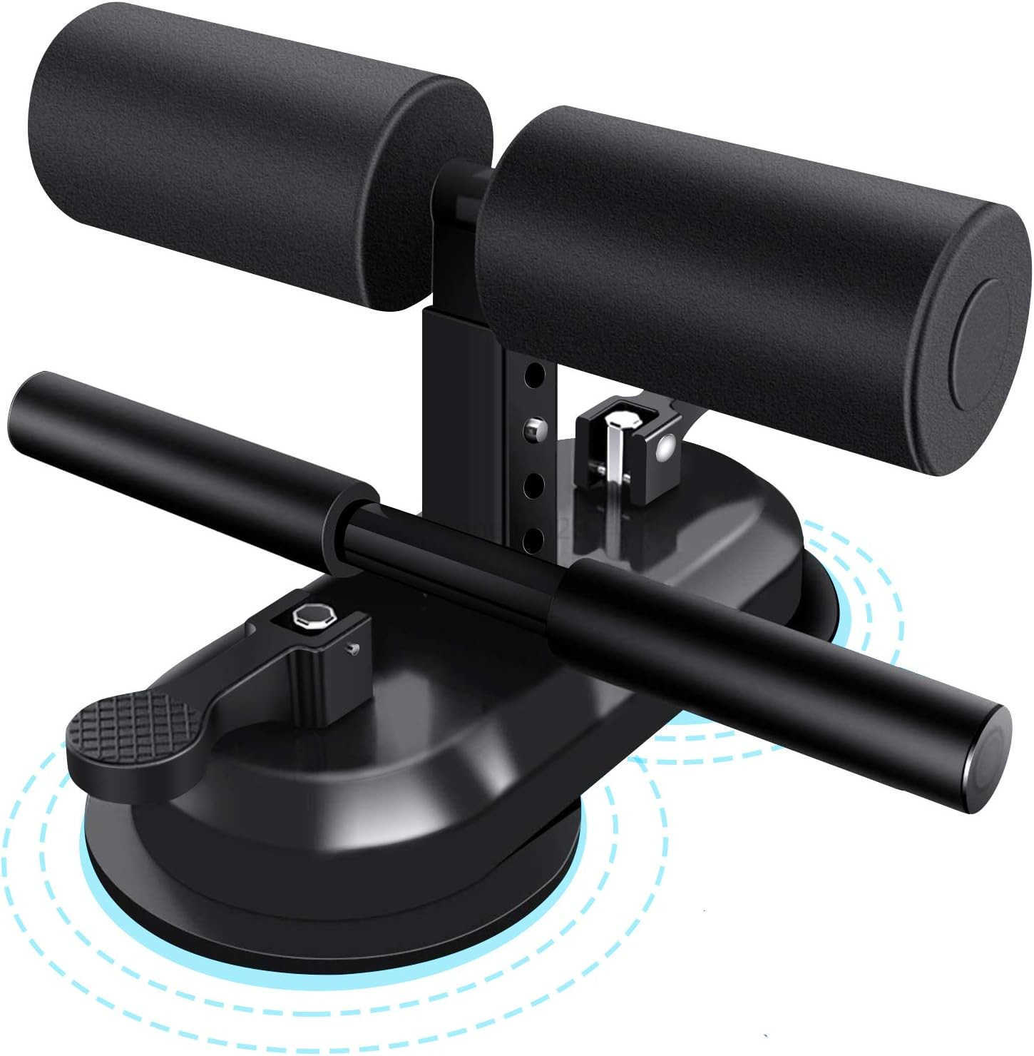 Sit Up Bar Floor Portable Sit Up Exercise Equipment with 2 Strong Suction Cups and Adjustable Foot Holder Abs Master Assistant Device for Home Workout