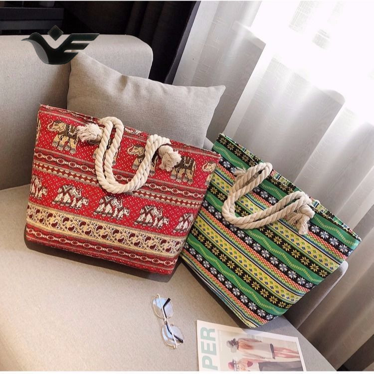 Feiyan Free Shipping New Designer Bag Luxury Shopping Bag New Canvas Bag Women's Shoulder Handbag Simple Versatile Large Capacity Jute Shopping B
