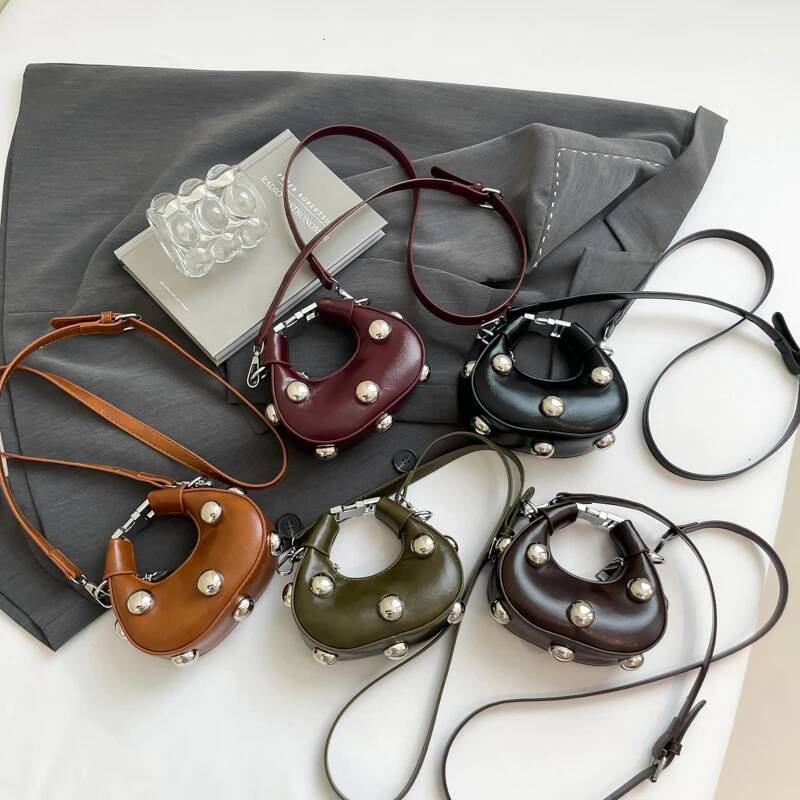 LEFTSIDE Punk Style Design Mini PU Leather Crossbody Bags for Women 2024 Fashion Designer Female Retro Handbags and Purses