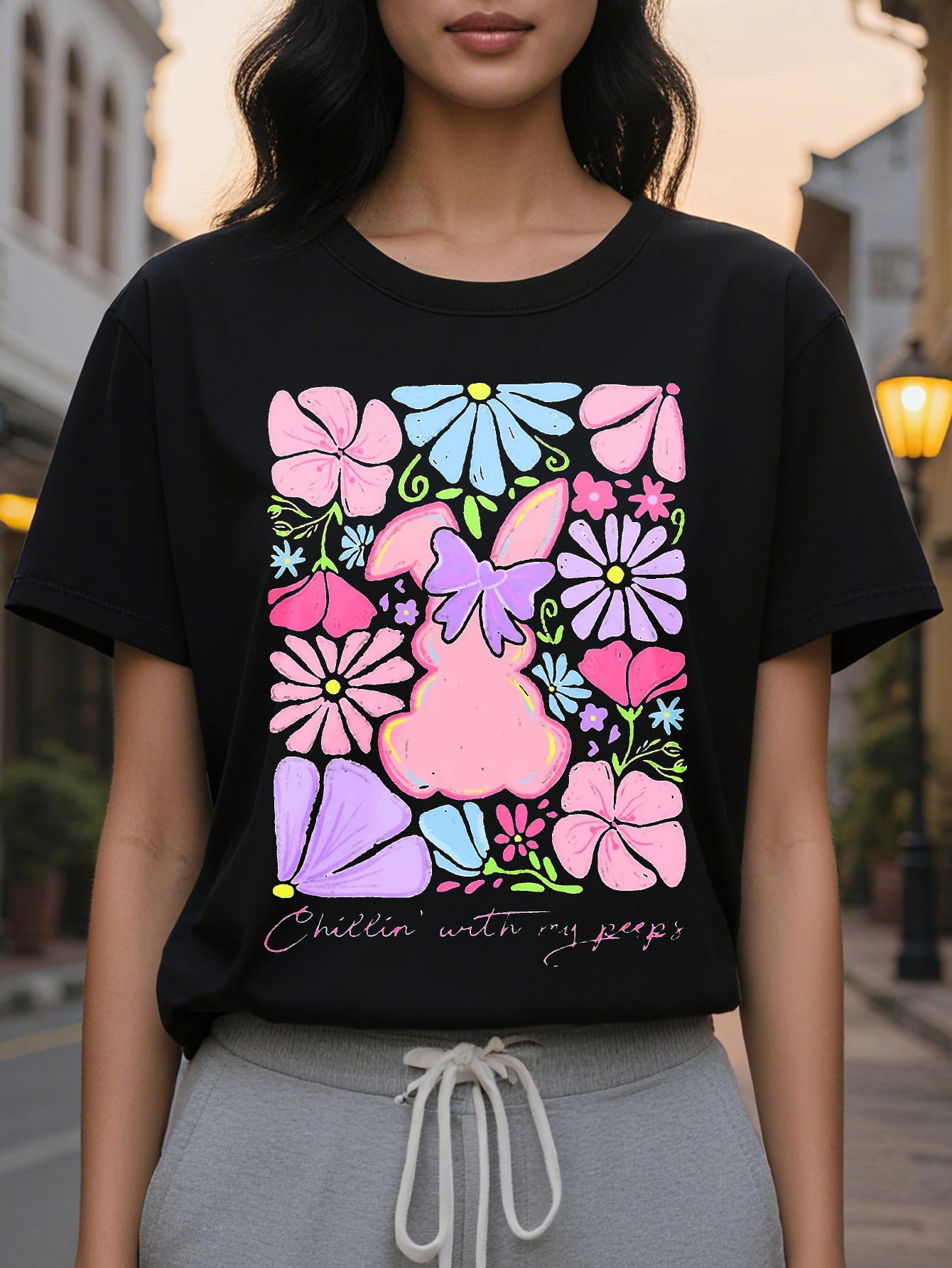 European And American Style Printed Women's T-Shirt Top