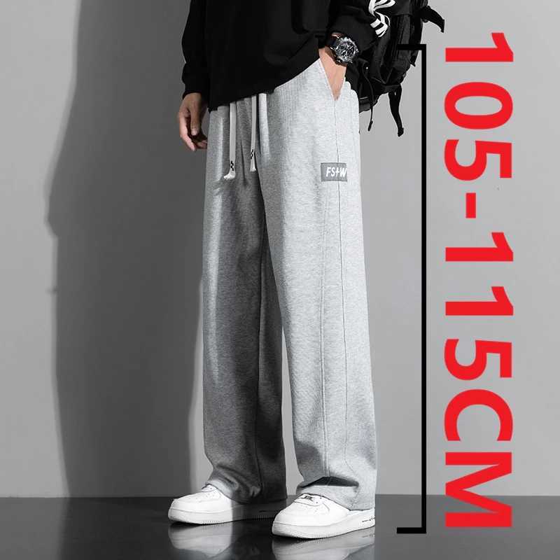 Autumn 190 Tall Man Extra Long Length Pants 115cm Big Large size Straight Barrel Elastic Waist Casual Pants Sweatpants ClothingXJ250904