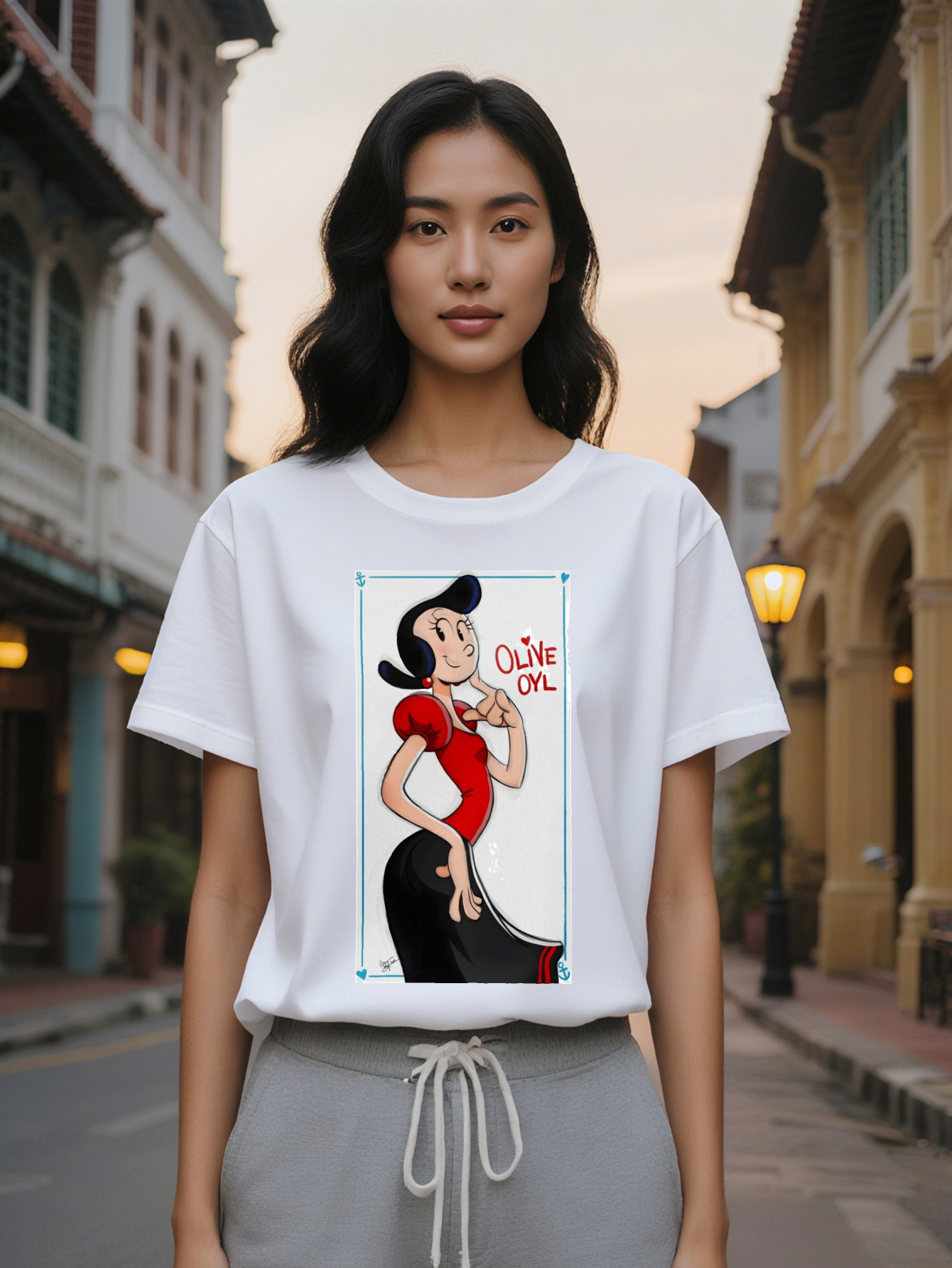 Large XL Casual Round Neck T-Shirt Print Design Top A Gift For Lady Plus Size 1fa61