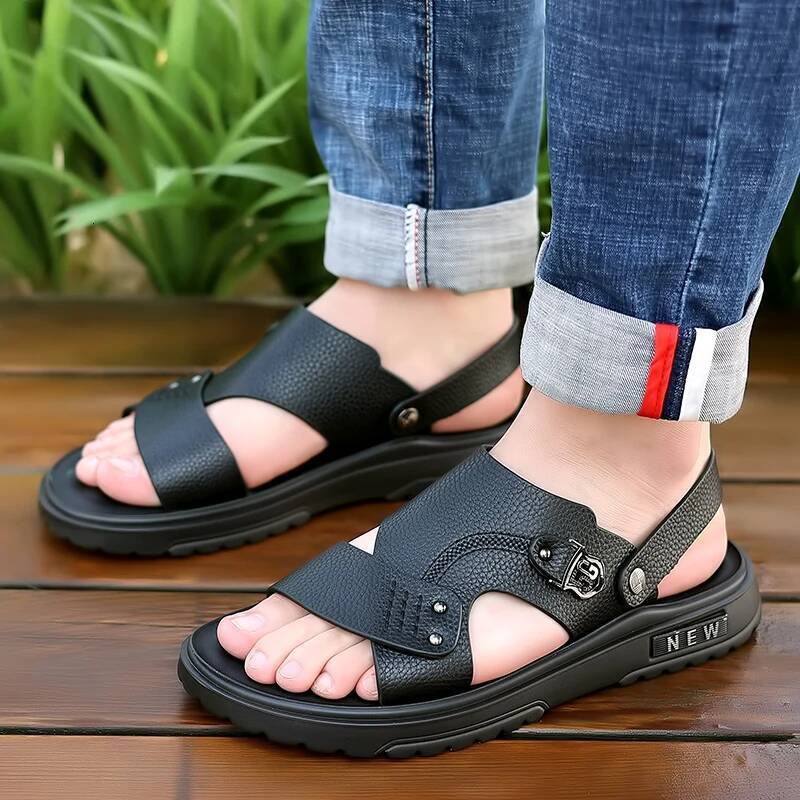 YRZL New Men's Summer Beach Slides Non Slip Male Shoes Breathable Casual Sandals for Men Lightweight Slippers ddmysaturn