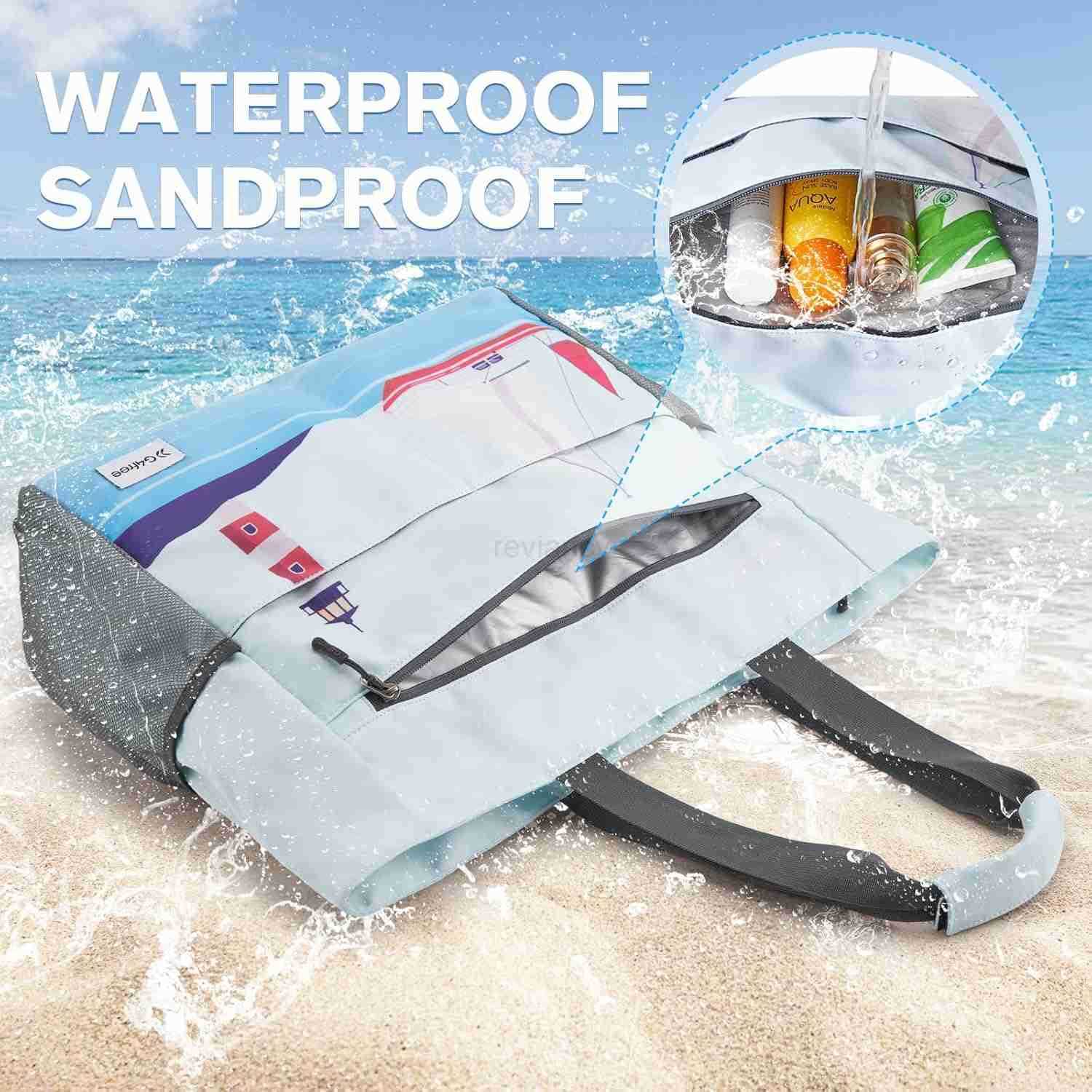 Bag Waterproof Sandproof Beach Tote Bag Large Capacity Foldable for WomenW250904