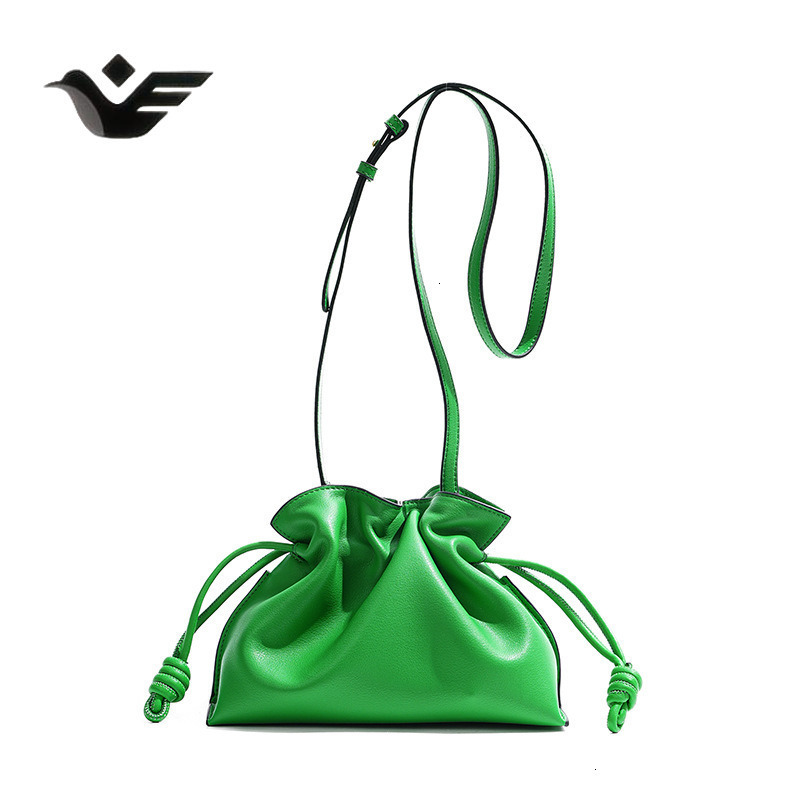 Feiyan Free Shipping New Designer Bag Luxury Shopping Bag Niche Drawstring Soft Cowhide Lucky Bag Genuine Leather High-end Casual Bucket Shoulder Bag 