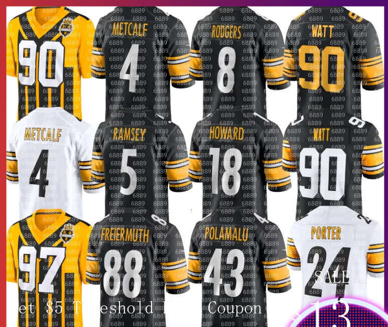 Steeler Jersey T.J. Watt DK Metcalf Joey Porter Jr Pat Freiermuth Will Howard Zach Frazier Patrick Queen Kaleb Johnson Payton Wilson Jaylen Warren Cain Austin