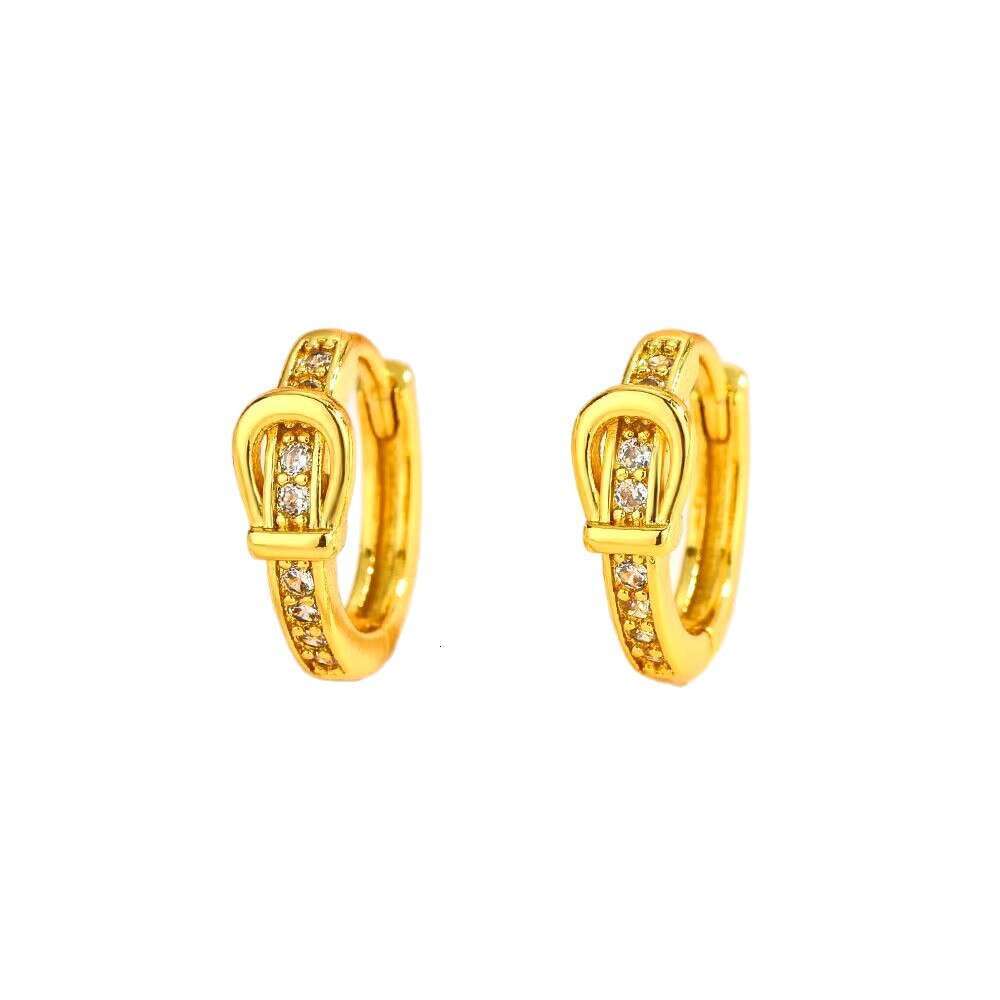 New Fashion Horseshoe Earrings High-end Versatile Minimalist Design Simple Small Belt Buckle Personality Trendy Cool Women