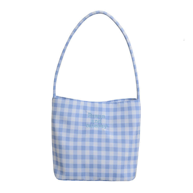 2025 Summer New Simple Nylon Underarm Korean Niche Design Letter Embroidery Handheld Commuter Bucket Bag