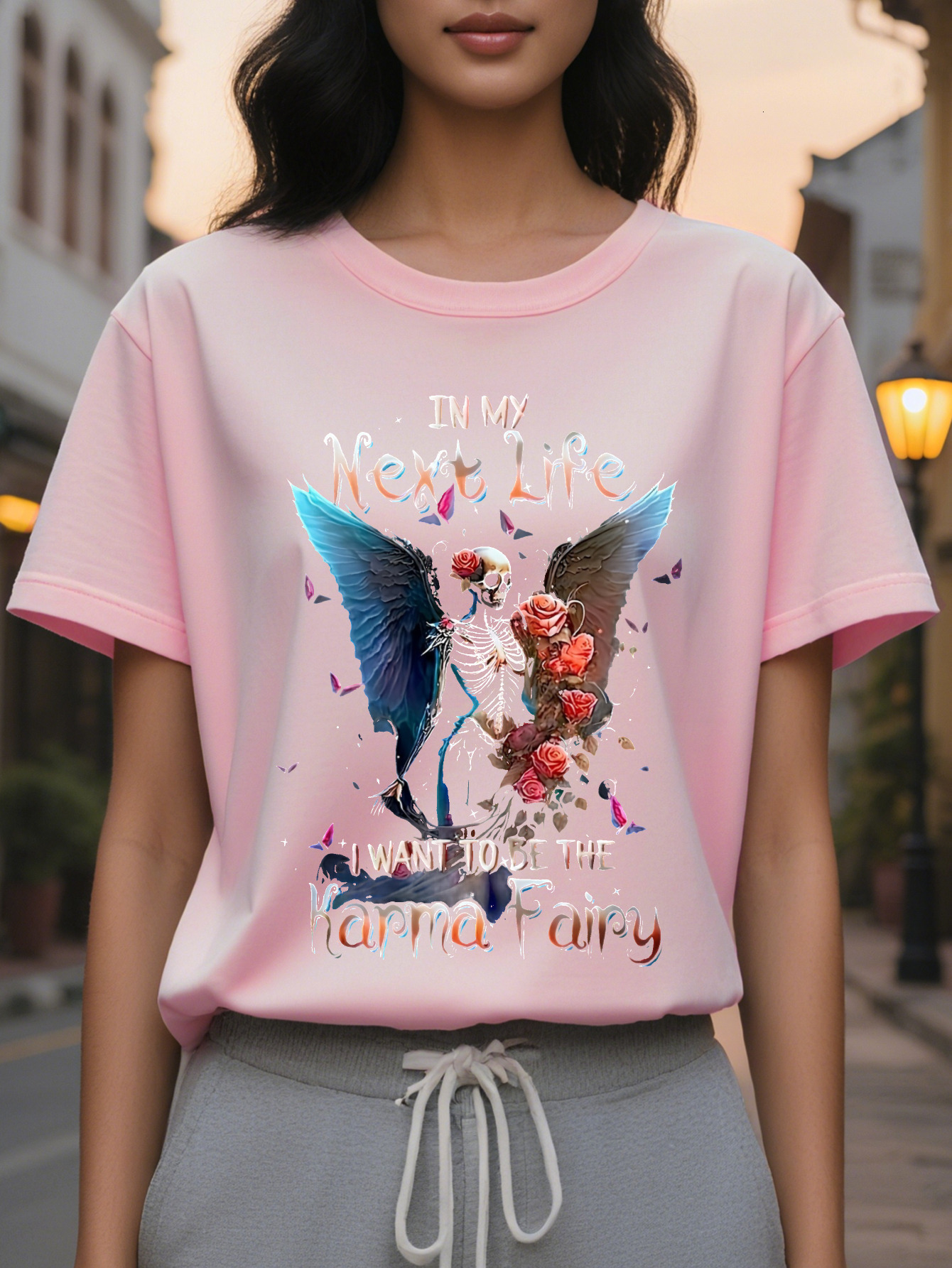 Hollow Letter Print T-Shirt Casual Round Neck Short Sleeve Top Spring and Summer Women's Clothing