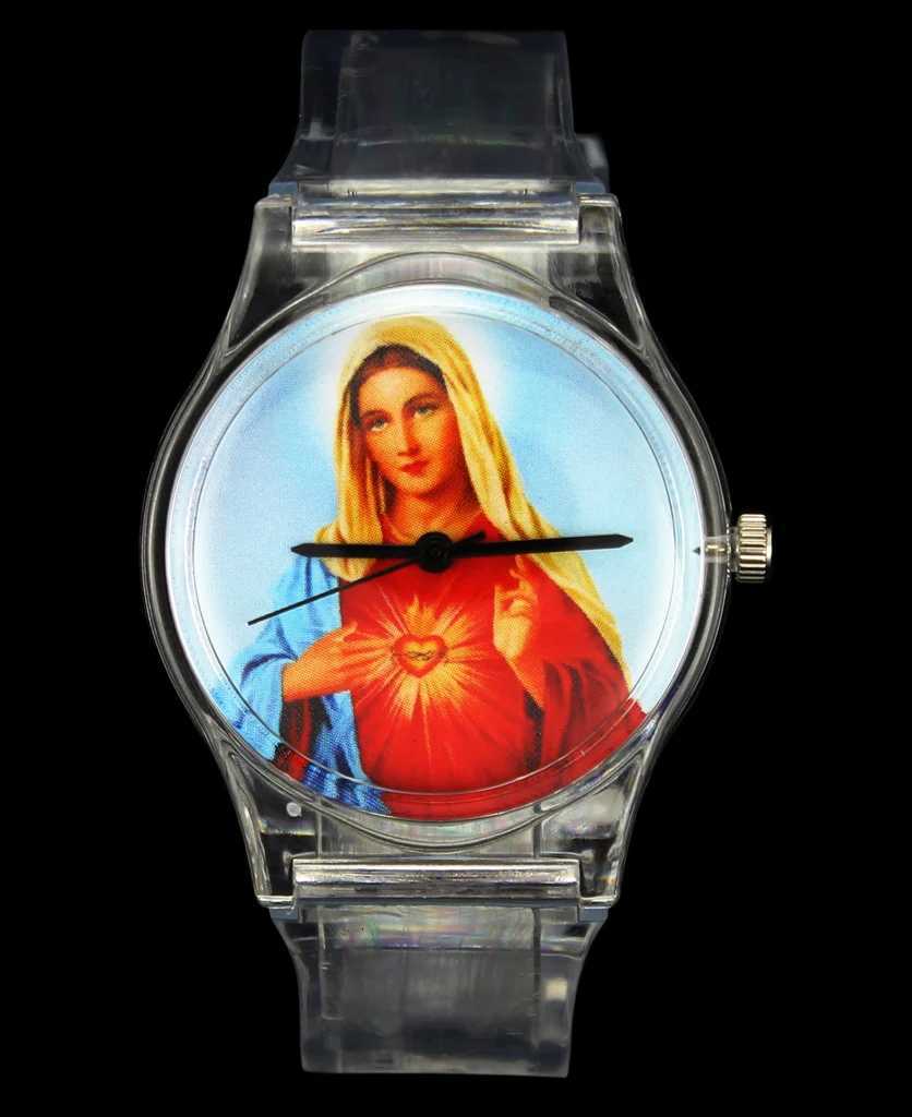 God Christ Cross Virgin Mary Sacred of Jesus Redentor Easter Religious Quartz Wrist Watch X250904