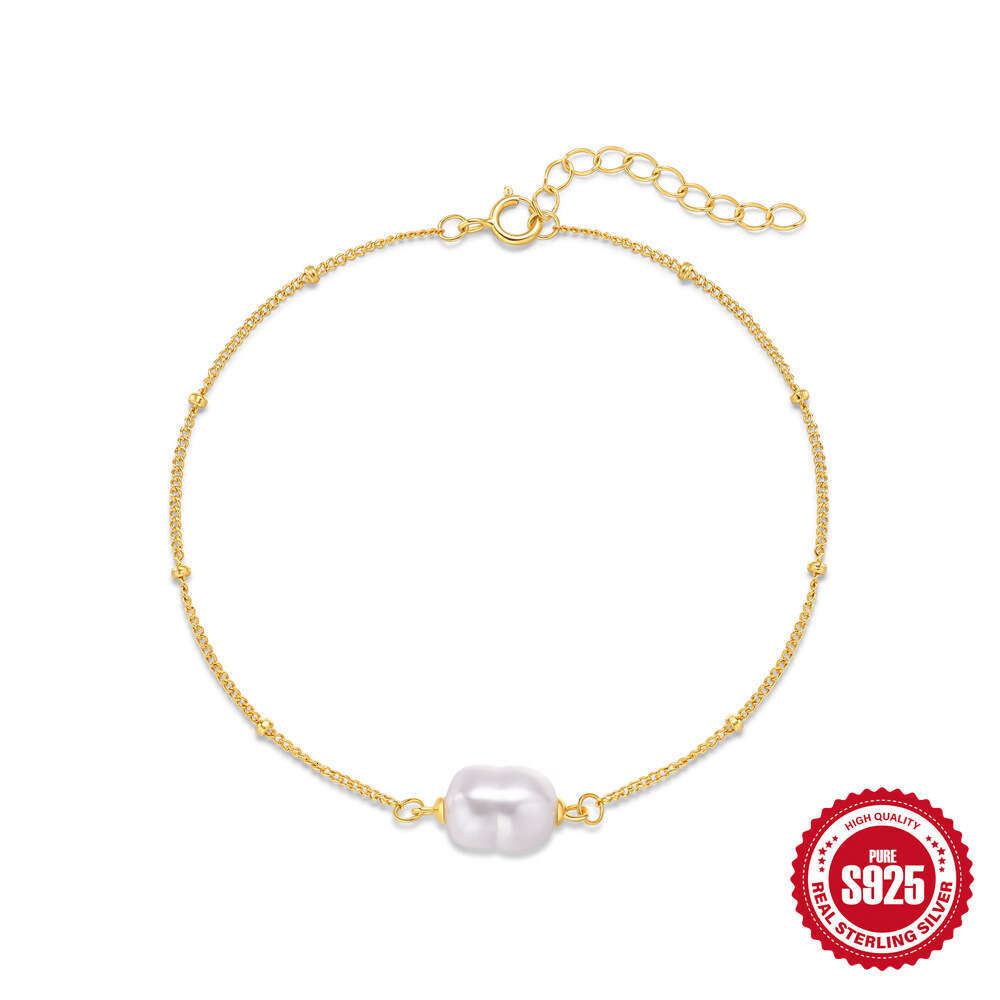 Fashion Simple S Pure Sier Light Niche Pearl Personality Temperament Design Sense Minimalist Style Bracelet Necklace