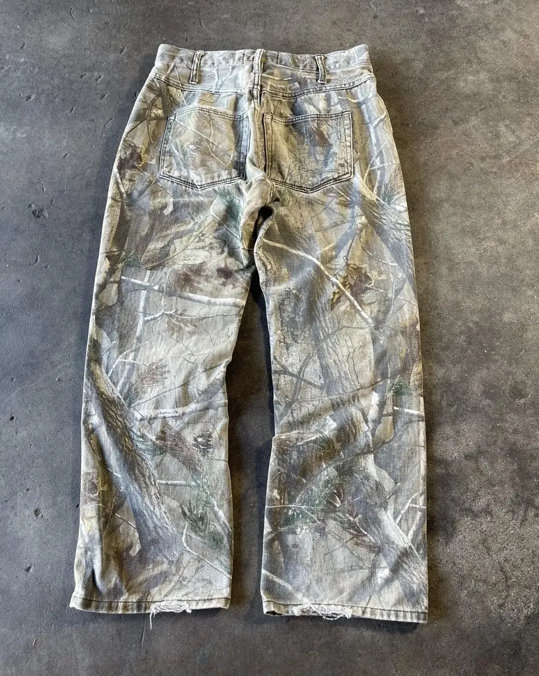 90s Jeans Harajuku Hip Hop Camouflage Retro Oversize Denim Pants Fashion Men Clothing Straight Leg Wide Streetwear 250823