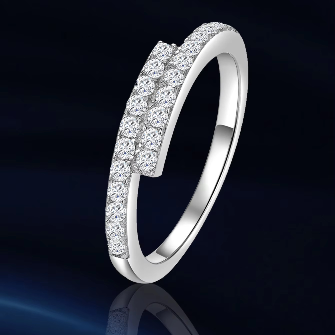 Wholesale D Color Lab Grown Diamond Ladies Ring Fine Jewelry 925 Sterling Silver Women Moissanite Finger Ring