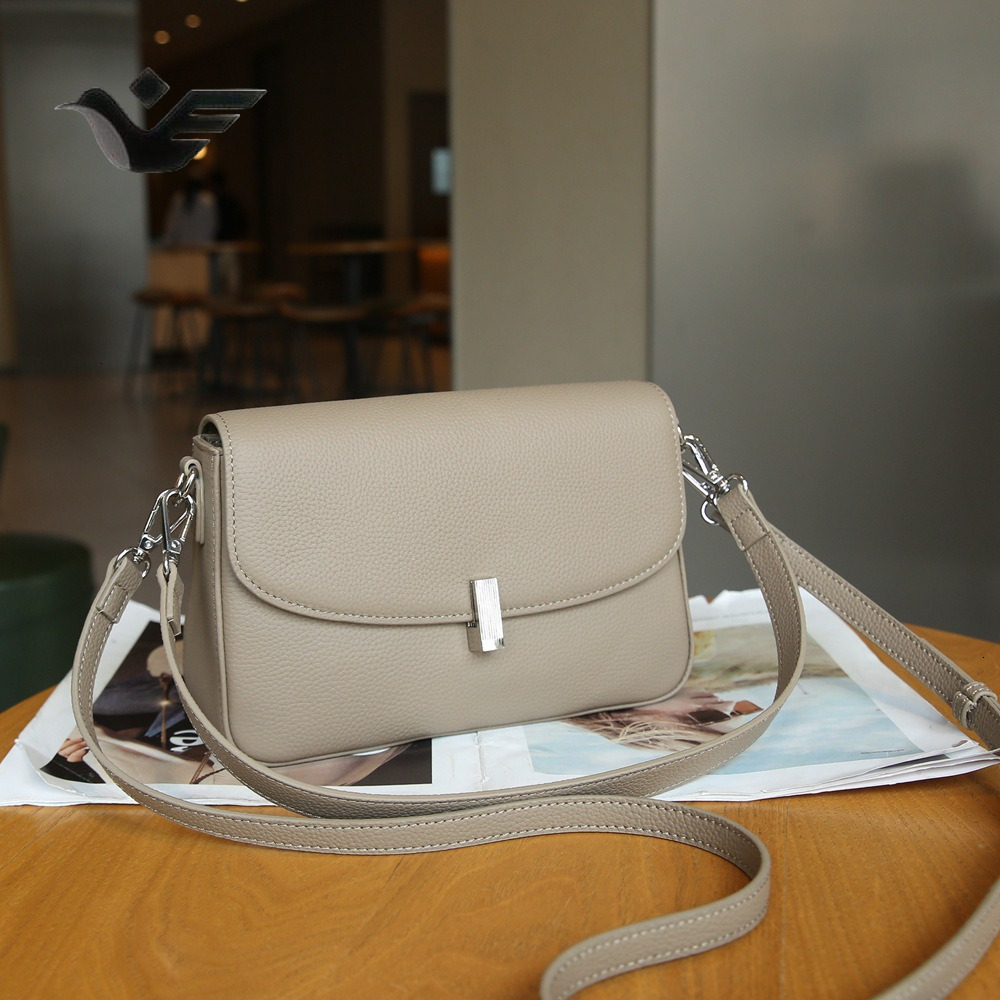 Feiyan Free Shipping New Designer Bag Luxury Shopping Bag Genuine Leather Women's Bag Versatile Small Square Bag Top Layer Cowhide High-end Feel 