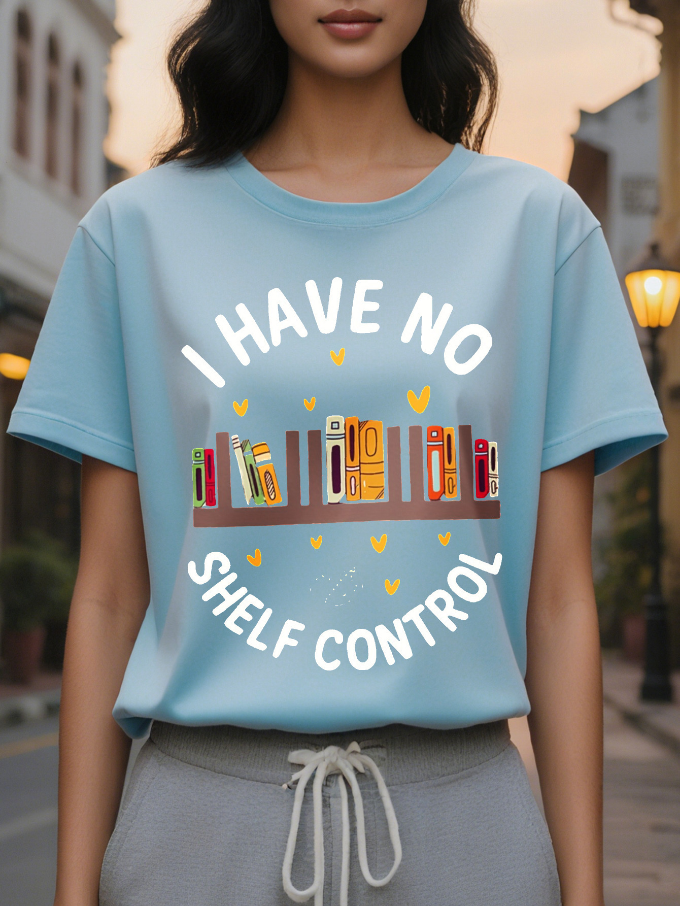 Effortless Chic All Season Alphabet Print Crew Neck Tee for Women Stylish Comfy Easy Care