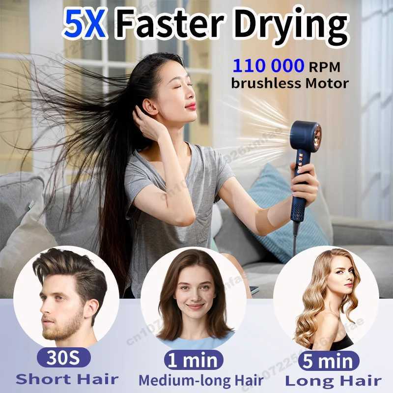 6 IN 1 Super Hair Dryer 220V Leafless Hair dryer Personal Hair Care Styling Negative Ion Tool Constant Anion Electric Blow DryerW250904