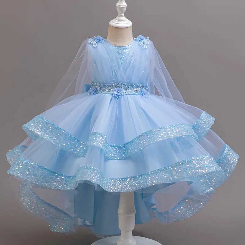 3-10 Years Teenagers Girls Dress Sequins Sleeveless Kids Wedding Dresses Birthday Party Performance Costumes For Girl Z250904
