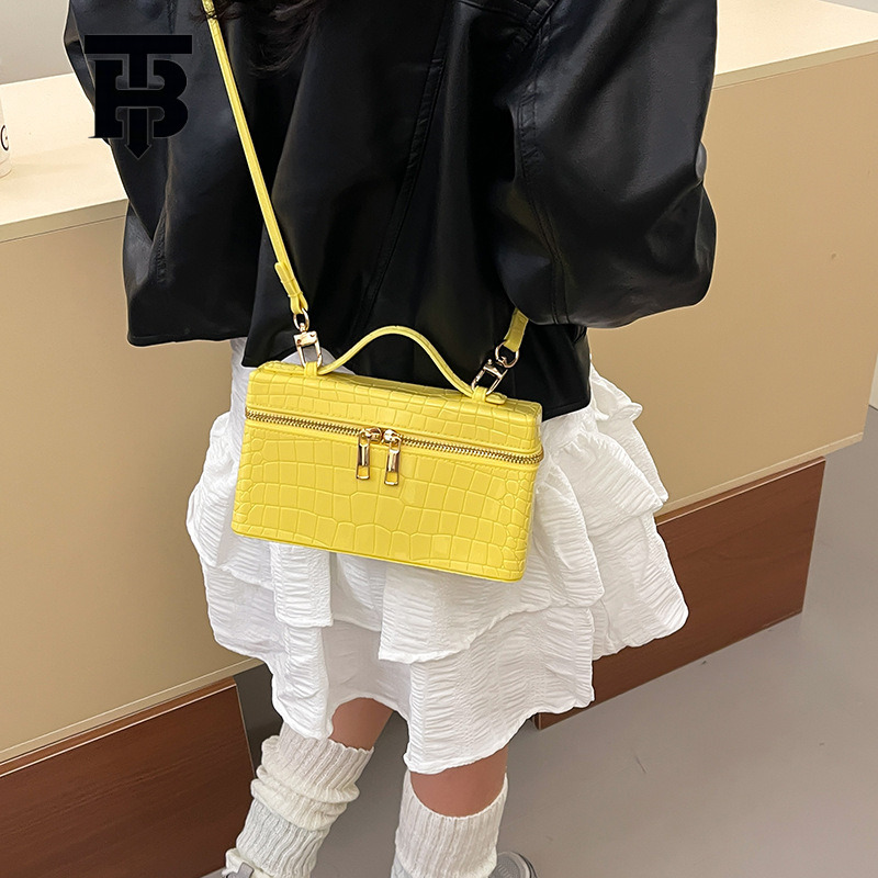 TB BHULAMTE High-end Handbag for Women 2025 New Autumn Winter Crocodile Pattern Box Bag Designer s bag Fashion Versatile Commuter Small Square Bag