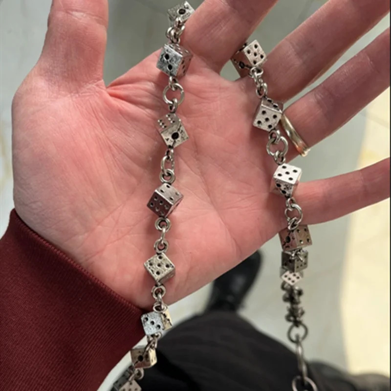 Vintage Punk Dice Pants Waist Chain Men Cool Jeans Chain Keychain Wallet Chain Gothic Biker Fashion Accessories 250903