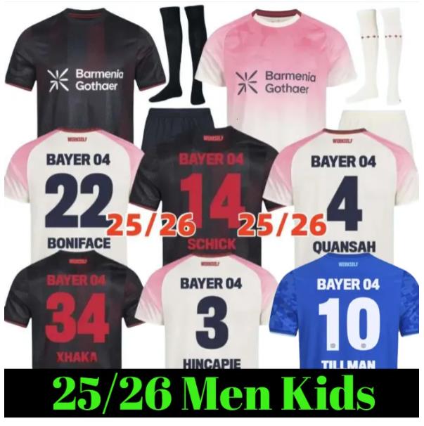 2025 2026 Bayer LeverkusenS Soccer Jerseys 25 26 TILLMAN XHAK A SCHICK Home Away third DEMIRBAY Wirtz BAKKER BAILEY HOME CH Aranguiz Paulo Football Shirt men kids Kits