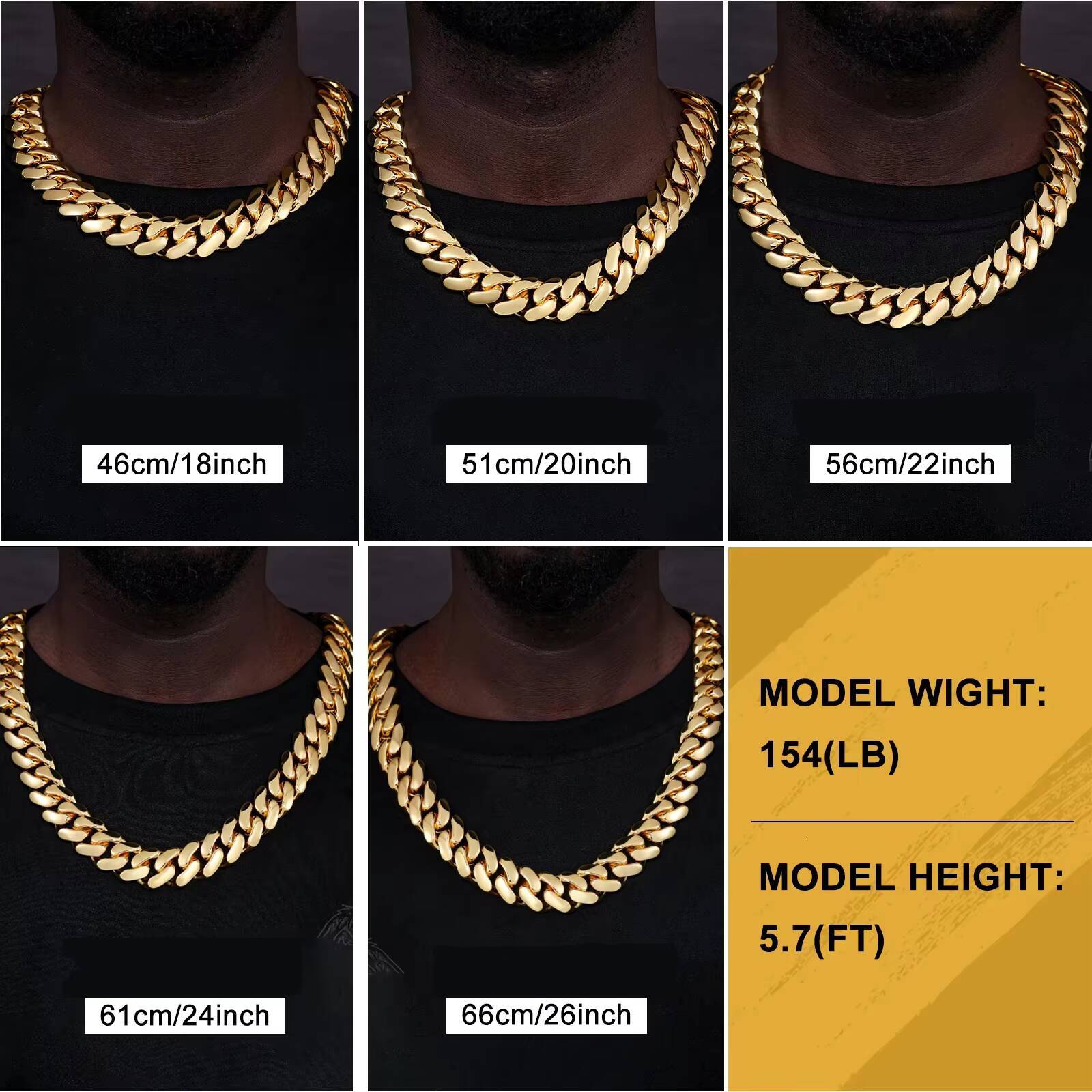Cadenas Cubana Wholesale Hip Hop Jewelry Luxury 14K 18K 24K Gold Plated Choker Solid Miami Cuban Link Chain Necklace for Men
