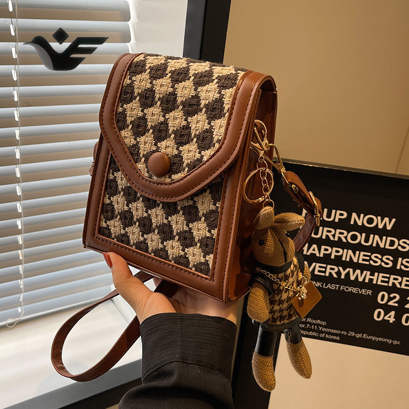 Feiyan Free Shipping New Designer Bag Luxury Shopping Bag Trend Plaid Phone Bag For Women Stylish Crossbody Small Bag Female Ins French Niche Fashion