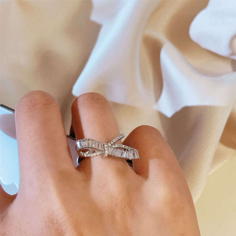 Adjustable Open Bowknot INS Style Niche Design Fashion Index Finger Street Personality Ring Trend