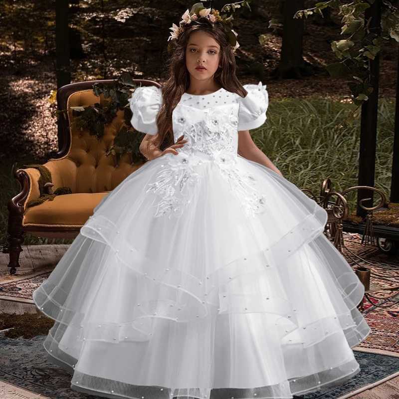 New Flower Girl Wedding Dress Girls Party Dresses Elegant Girl Walking Show Evening Dress 4-12 Years Old Childrens Clothing Z250904
