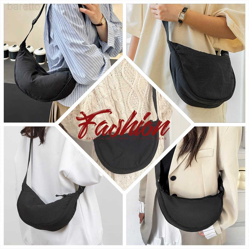 Nylon Crescent Crossbody Bags for Women Luna Dumpling Bag Lightweight Medium Sling Bag Hobo Travel Fanny Pack M250903