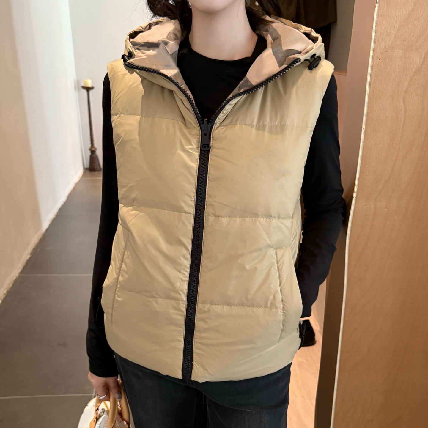 Womens Down Vest Fa… - image
