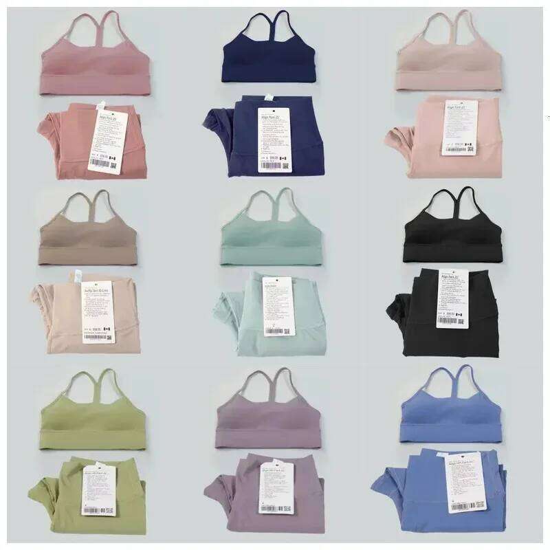 2 Pieces Yoga Set Women Sportswear Gym Top Y-Shape Bra Fiess High Waist Leggings Workout Sports Clothes Tracksuits