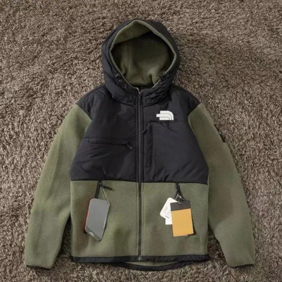 Men Polar Norths Jacket Designer Fleece Hooded Jacket Leisure Thickened Collar Cotton Cardigan Fashion Outdoor Sport Windbreaker Warm Coat Top