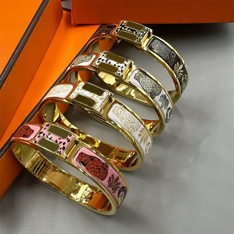 Luxury Brand H Bracelet Fashion Animal Pattern Cuff Bracelet Couple 18k Gold Bracelet Stainless Steel Designer Jewelry Gift