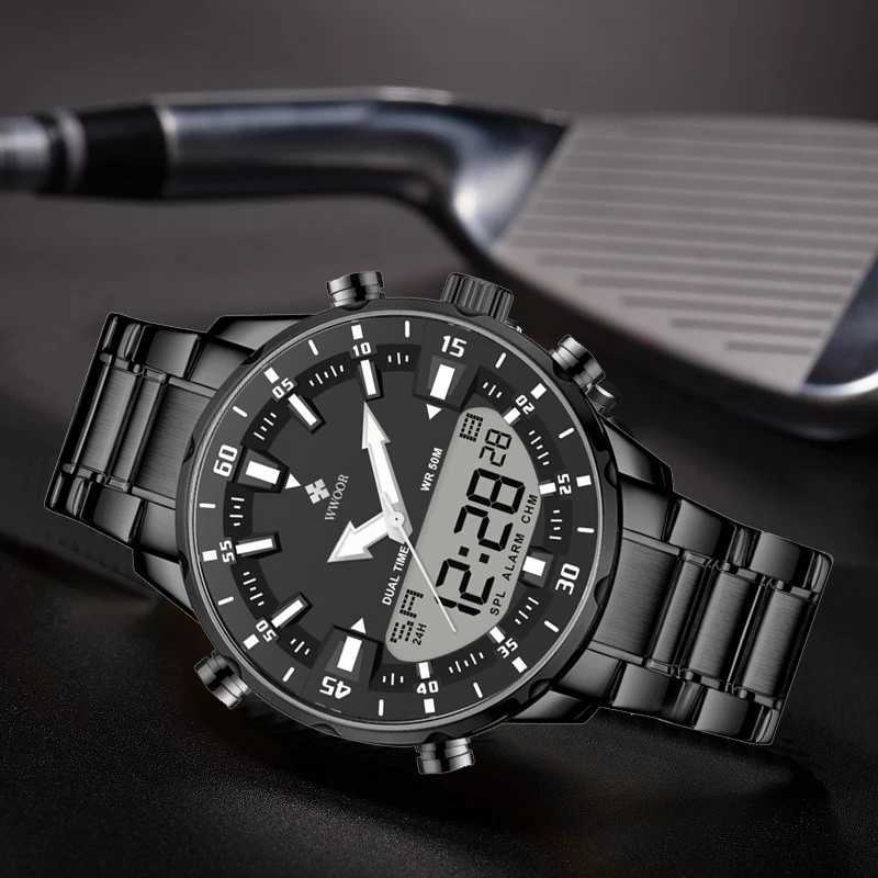 WWOOR Luxury Mens Watches Digital Sport Waterproof Steel Military Quartz Watch For Men Fashion Luminous M Clock Reloj Hbre X250904