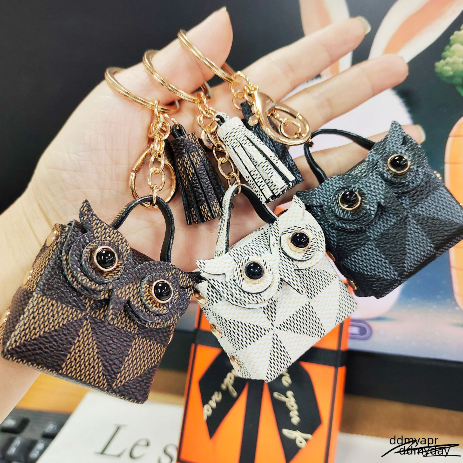 Tassel Owl Key Rings Mini Bag Pendant Leather Coin Purses Ddmyday Keychains Wallet Lanyards Scarf Holder Car Keyrings For Women Girls Ddmyday Ddmyday