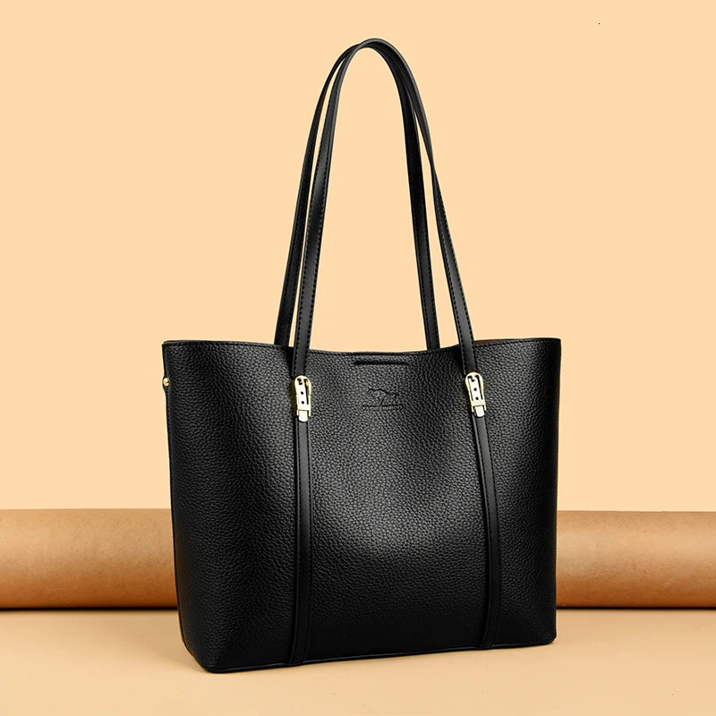 autumn Single Shoulder Large Capacity Messenger Droadband Female Solid Color Handbag Ladies Bucket PU Bag 250903