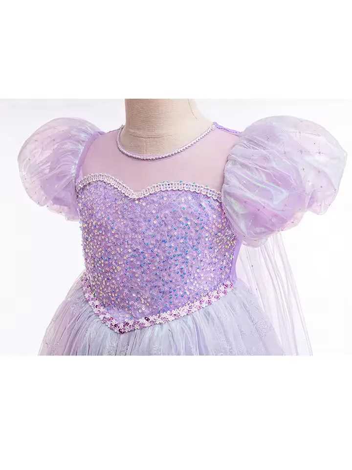 Summer Children Girl Princess Dress Short Sleeve Purple Skirt Ballet Tutu Dress for Baby Girl Birthday Children Clothes Halloween Dress Z250904