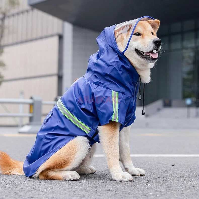 Dog raincoat Large dog waterproof poncho Chai dog Golden hair Labrador border collie Medium dog Pet rain clothes W250904