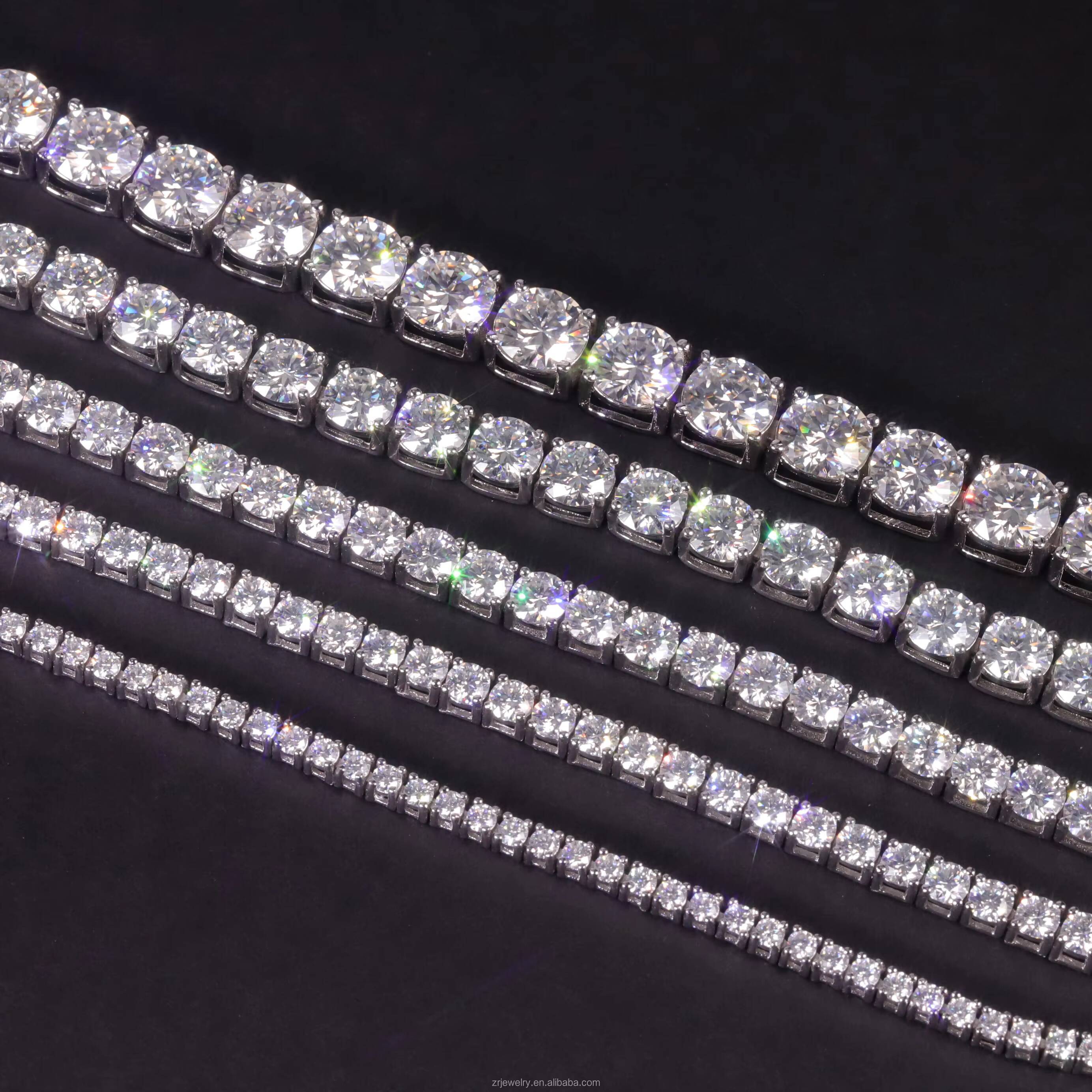 Wholesale S925 Sterling Silver VVS Moissanite Tennis Bracelet Gra Certified Moissanite Tennis Chain