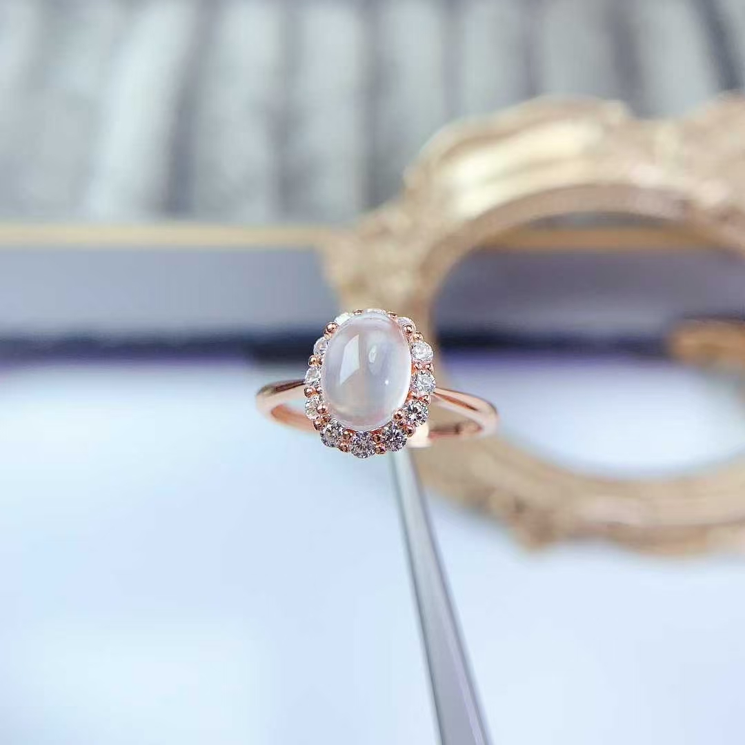 925 silver quartz ring natural rose quartz silver ring with certificate 6mm*8mm quartz jewelry for daily wear