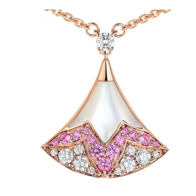2025 newest sector luxury designer pendant necklace choker for wome girls lovely charm elegant pink crystal 18k rose gold chokers necklaces jewelry